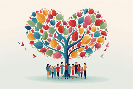 Family togetherness concept art. Generative AI.の素材