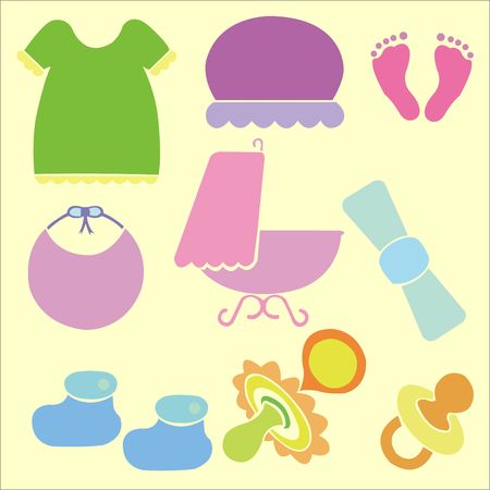 Baby Shower Vector DIgital Clipart 5のイラスト素材