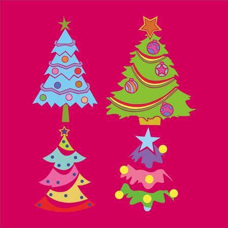 Christmas Tree vector Digital Clipart 7のイラスト素材