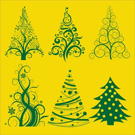 Christmas Tree vector Digital Clipart 4のイラスト素材