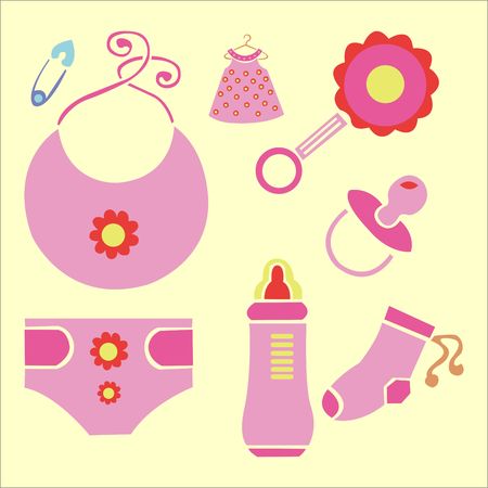 Baby Shower Vector DIgital Clipart 3のイラスト素材