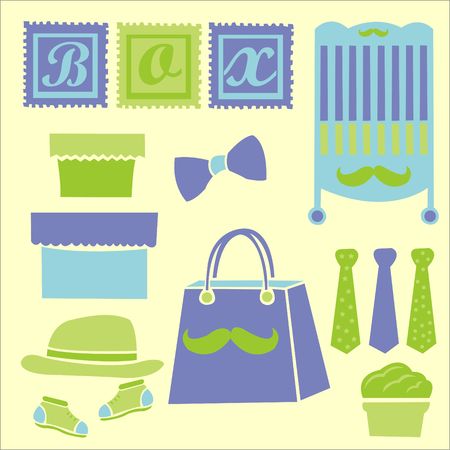 Baby Shower Vector DIgital Clipart 2のイラスト素材