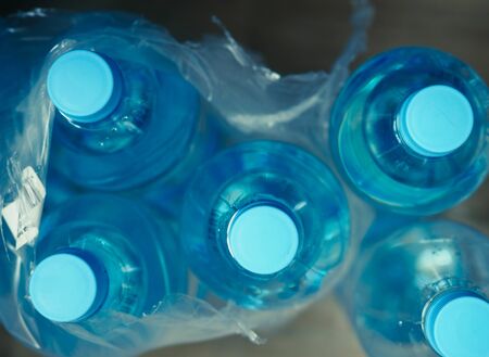 a plastic bottle of water environment environmental pollution wasteの写真素材