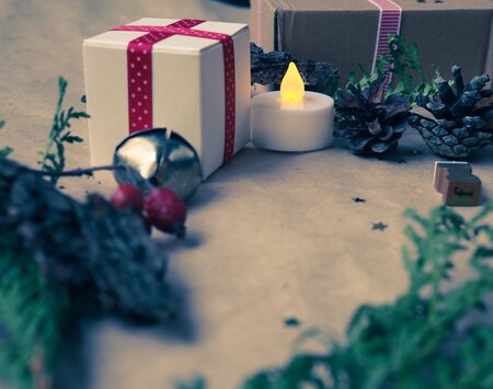 background layout Christmas in a rustic eco natural style