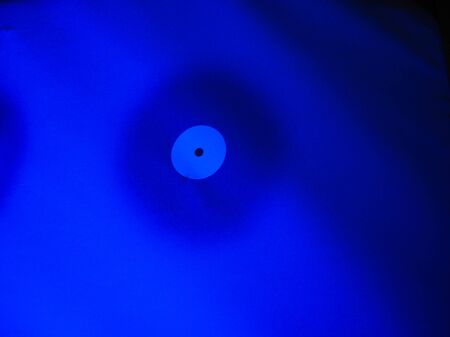 modern surreal neon abstract blue trend backgroundの写真素材