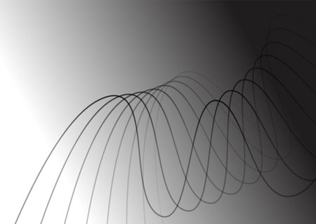 Abstract background black and white thin wavy lines wallpaper. Vector illustration stripe pattern. Geometric texture background.のイラスト素材