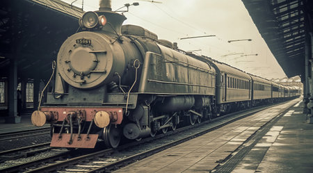 railway station train. High quality photoの素材