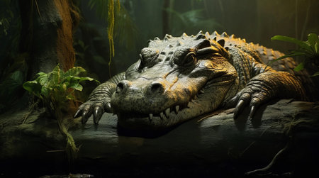 portrait of a scary crocodile. High quality photoの素材