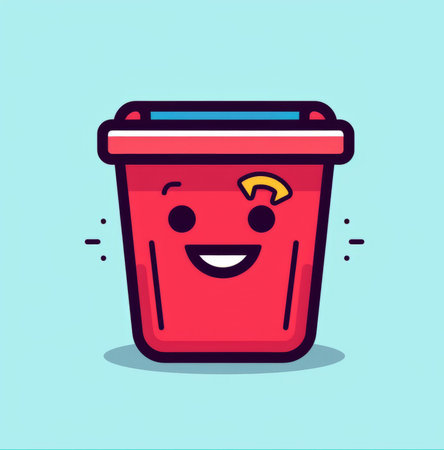 garbage mascot cartoon can illustrationの素材