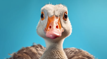 Portrait of a curious goose, closeup, High quality photoの素材