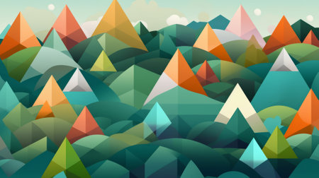 modern eco geometric nature mosaic background.illustrationの素材