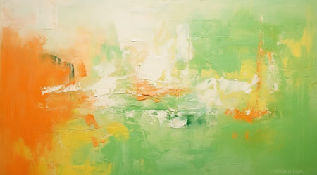 Abstract colorful oil painting on canvas. Oil paint texture with brush Modern art,. High quality photoの素材