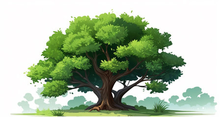 tree flat illustration.の素材