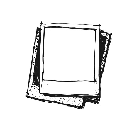 Vintage drawing photo frame vectorのイラスト素材