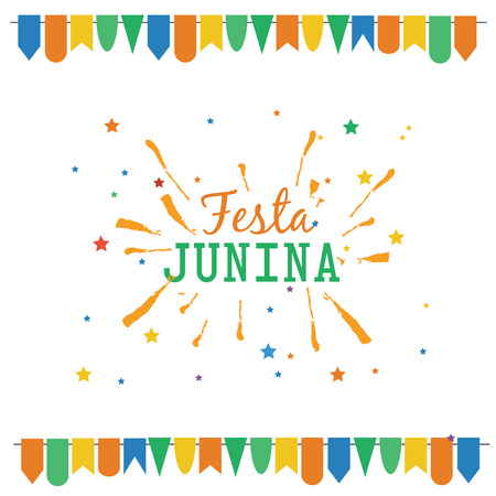 Ribbon with title for Brazil june party. Vector illustration.のイラスト素材