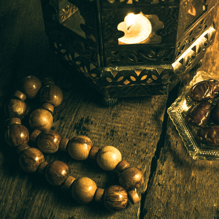 Ramadan traditional islam photo background. With filter effects and grain.の写真素材