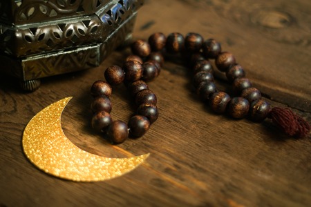 Ramadan traditional islam background photo with tight focus.