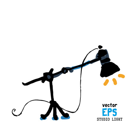 Set of photo studio equipment vector illustrationのイラスト素材