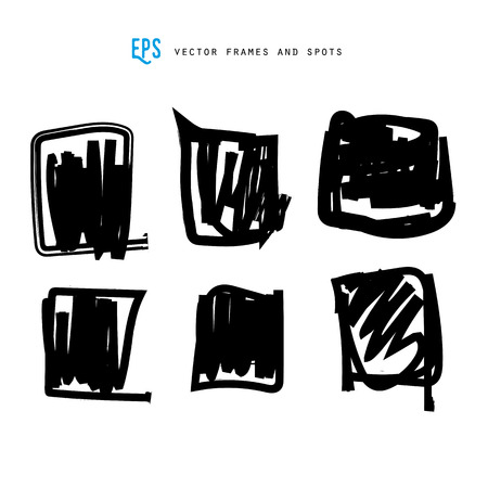 Scribble vector forms set vector.のイラスト素材