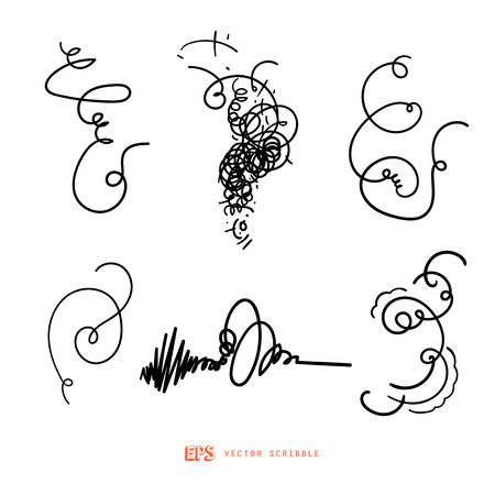 Scribble line design art elements. May use as brush.のイラスト素材