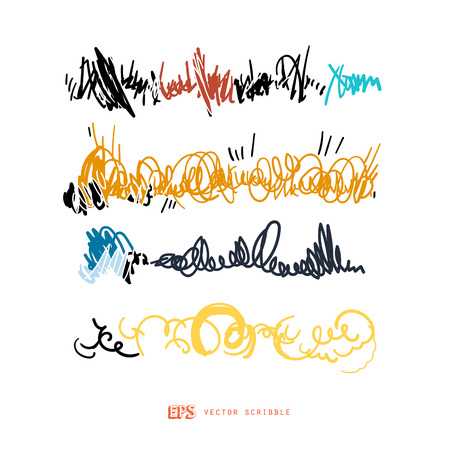 Scribble line design art elements. May use as brush.のイラスト素材