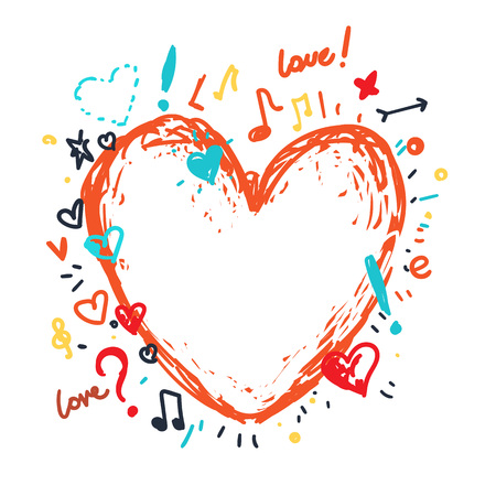 Heart vector drawing pretty art.のイラスト素材