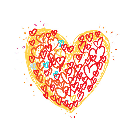 Heart vector drawing pretty art.のイラスト素材