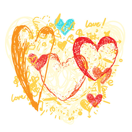 Heart vector drawing pretty art.のイラスト素材