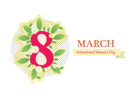 8 March Women's Day greeting card illustrationのイラスト素材