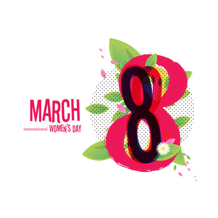 8 March Women's Day greeting card illustrationのイラスト素材