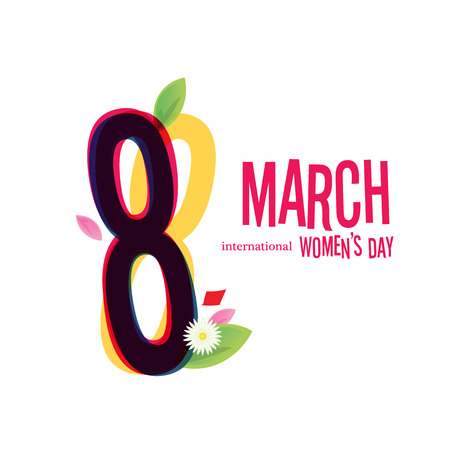 8 March Women's Day greeting card illustrationのイラスト素材
