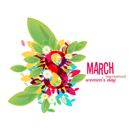 8 March Women's Day greeting card illustrationのイラスト素材