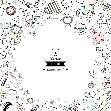Background with baby toysのイラスト素材