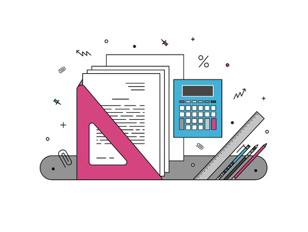 Office supplies illustrationのイラスト素材