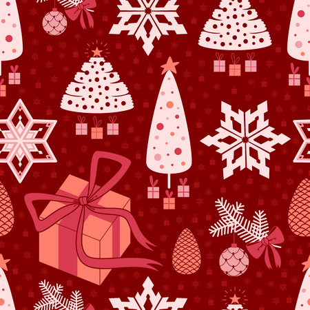 red christmas patternのイラスト素材
