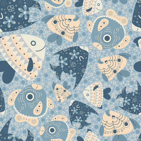 triangular fish patternのイラスト素材
