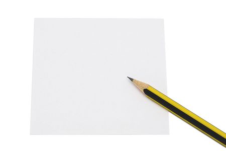 Pencil and Paper, Isolated on Whiteの写真素材