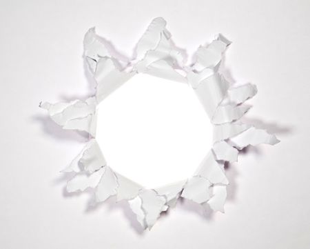 Hole In The White Paperの写真素材