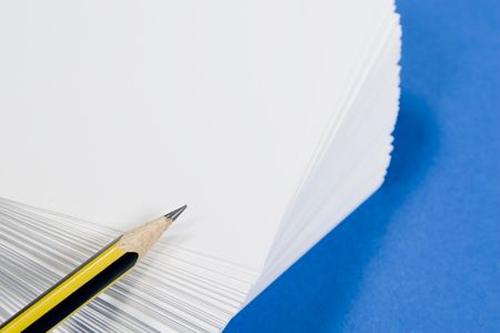 Pencil and stack of notes. Office series.の写真素材