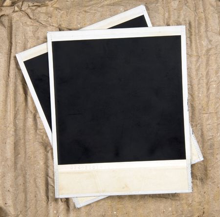 Old Camera Frames On Cardboard Background