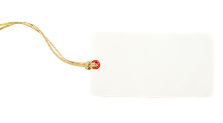 Higly Detailed White Price Tag Isolated on White. Ready for your message.の写真素材