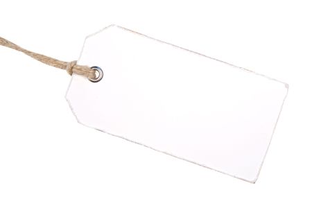 White Paper Label Isolated On White Background. Ready for your message.の写真素材