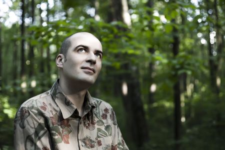 Young Man In The Summer Forest