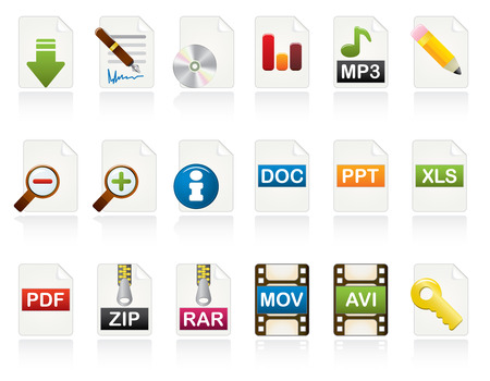 Document Icon Set. Color Vector Icons Series.のイラスト素材