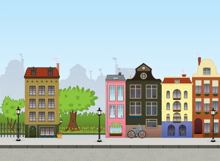 European City Center. Metropolitan Vector Collection.のイラスト素材
