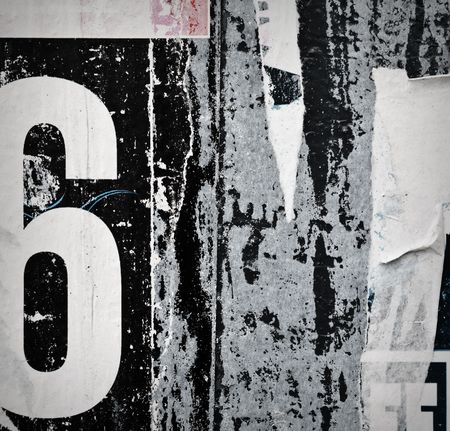 Grunge City Wall With Old Postersの写真素材