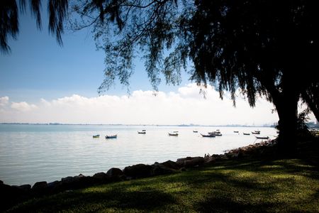 Beautiful view on Penang bay. Penang collection.の写真素材