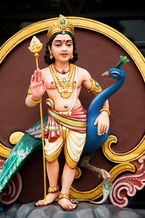 One of the indian divinity with peacock. Penang collection.の写真素材