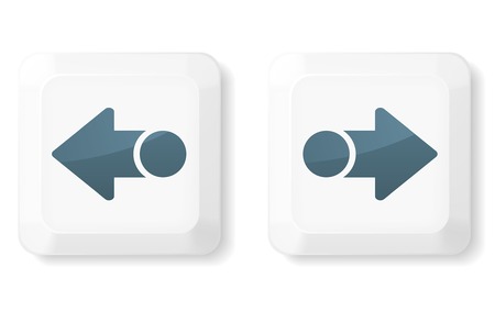 Arrow sign on computer key. Vector keyboard collection.のイラスト素材