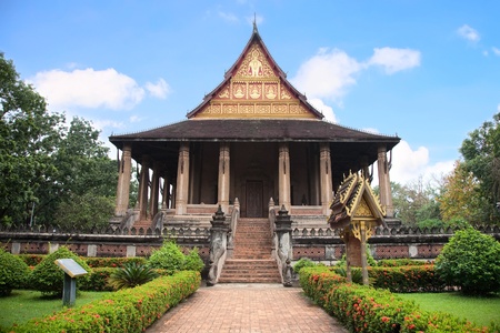 Wat Ho Phra Keo (Altar of the Emerald Buddha), Vientiane, Laosの写真素材